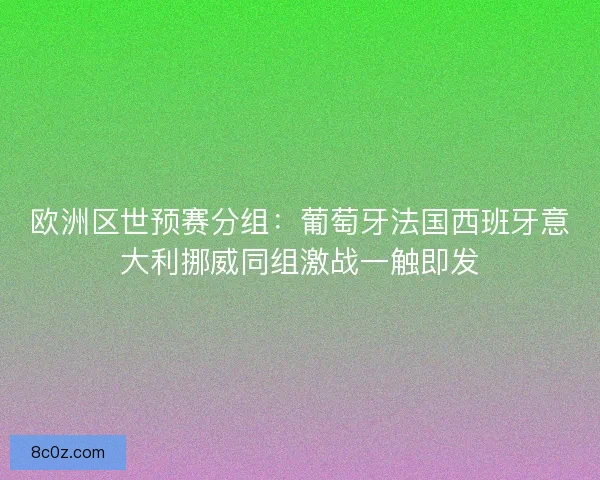 欧洲区世预赛分组：葡萄牙法国西班牙意大利挪威同组激战一触即发